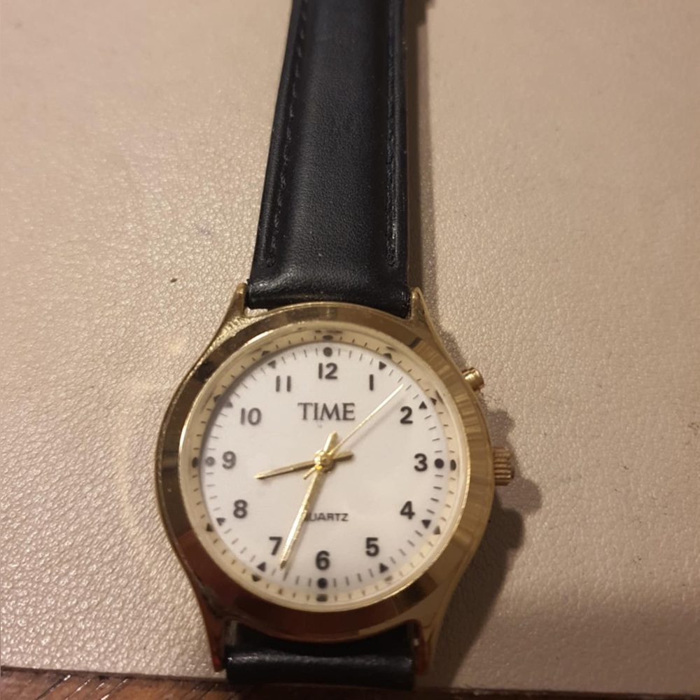 Time Goldtone/Tan Leather Women's Watch w/Backlight